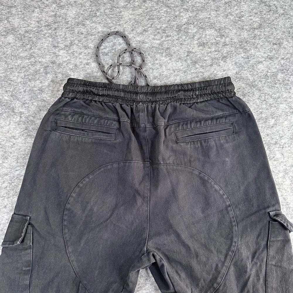 Richie Le Cargo Pants Mens Medium Black Ankle Zip Drawstring‎ Streetwear - Picture 5 of 8